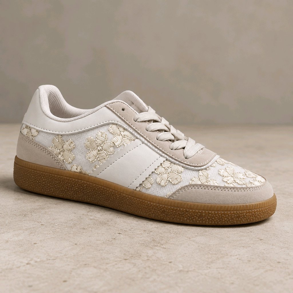 Trainers with floral embroidery