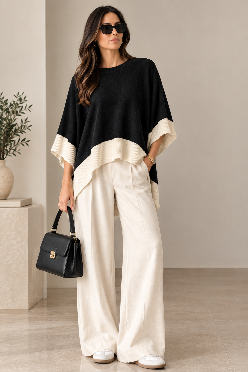 3/4 knit top two tone