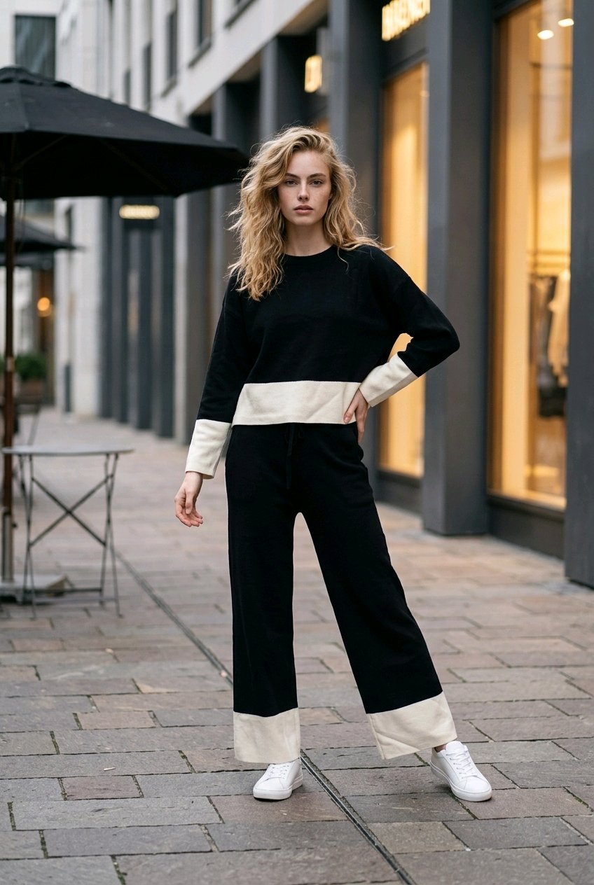 Monochrome knit set 