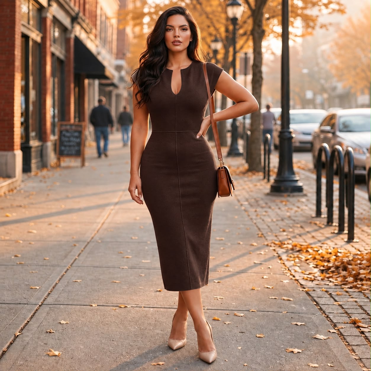 Knit dress cap sleeve
