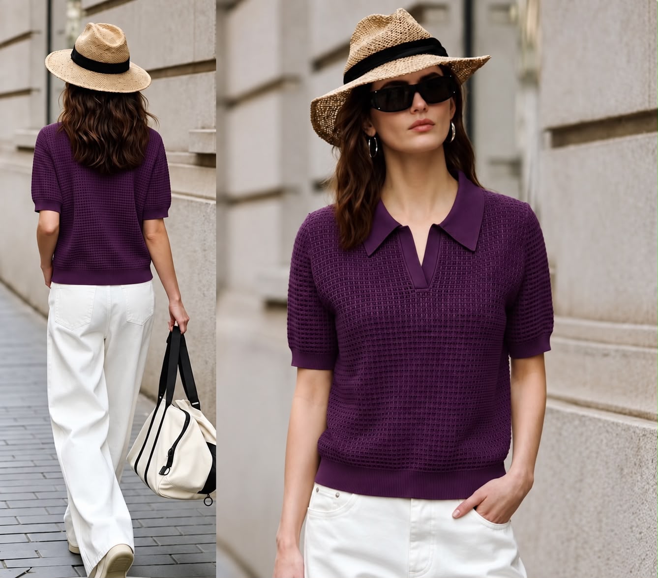 Poloshirt half sleeve with no buttons